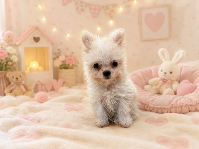 福島県のハーフ犬・ミックス犬 (ペッツワン郡山富田店/2026年4月28日生まれ/女の子/ホワイト)の子犬